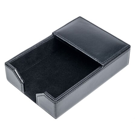 Dacasso Black Bonded Leather 4" x 6" Memo Holder AG-1409